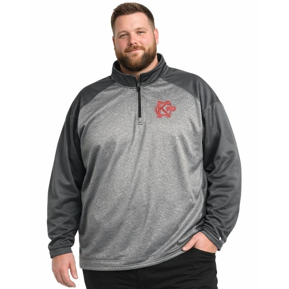Badger Sportswear‎ Sweatshirt KC FD Quarter Zip Pullover Gray 4XL Polyester Mens